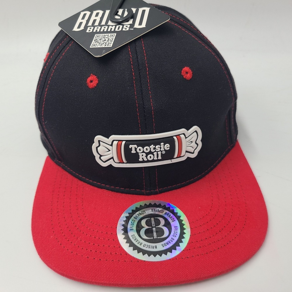 Tootsie Roll Hat Snapback Brisco Brands Black Red Candy Logo Chocolate Brand Men